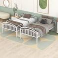 thumbnail image 2 of Aukfa Metal Bunk Bed Twin over Twin, Convertible to 2 Twin Bed Frame, White, 2 of 10