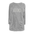 thumbnail image 4 of Sexlip Crewneck Sweatshirt Women Round Neck Casual Oversized Fleece Long Sleeve Pullover Warm Winter Tops with Pockets Gray M, 4 of 4
