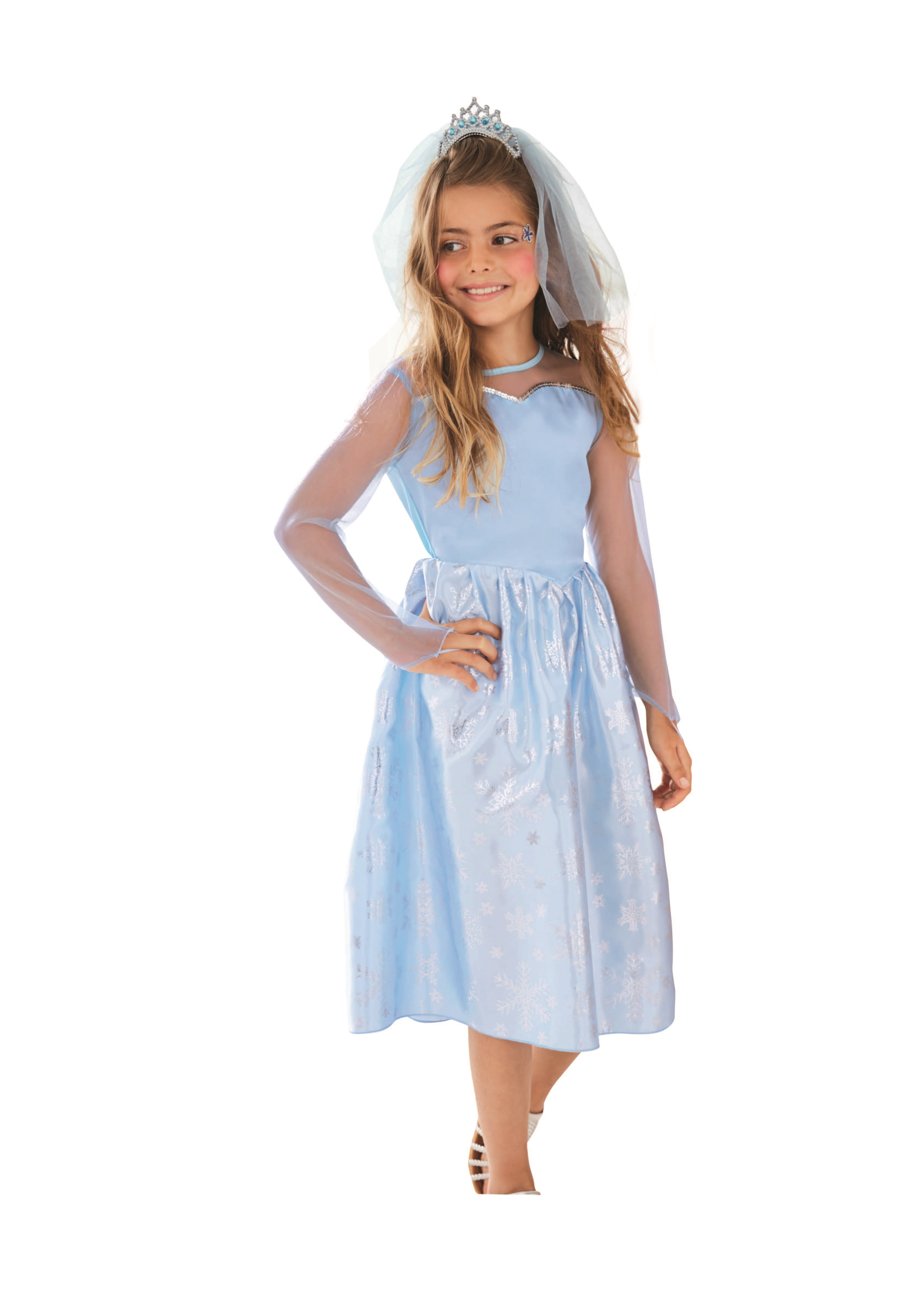 Blue and Silver Frozen Princess Girl Child Halloween Costume - Medium