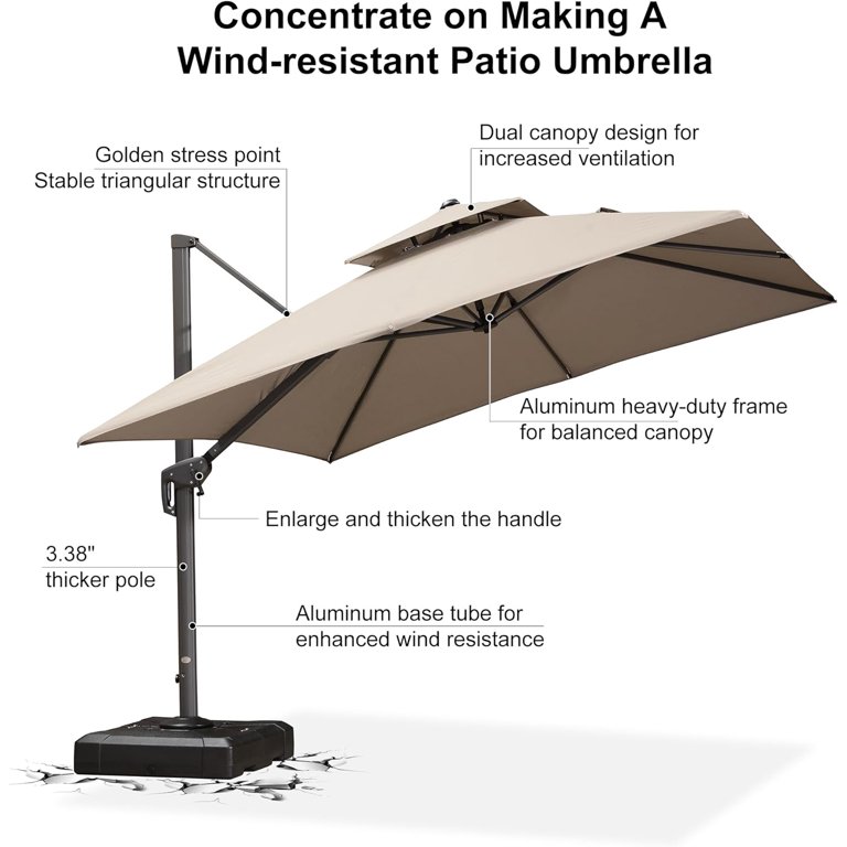 cantilever patio umbrella instructions 11 Ft Double Roof Round Offset  East Oak How to Disassemble a Cantilever