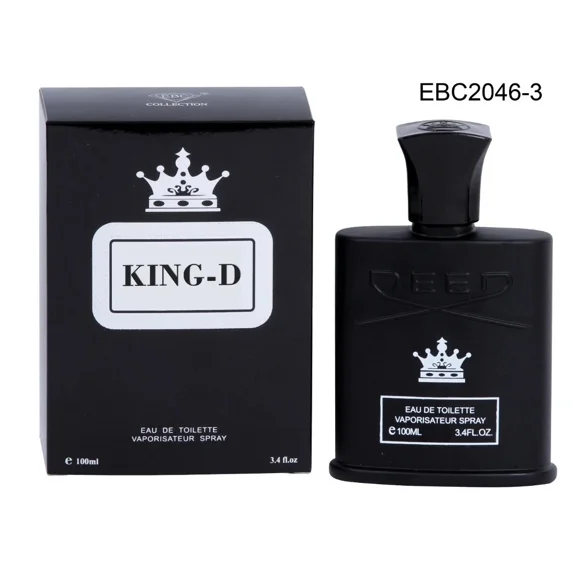 King-D Black Eau de Toilette Spray for Men, 3.4 fl oz (100 ml)