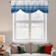 thumbnail image 2 of Haze Blue White Ombre Tie Up Valance Curtains for Windows, Kitchen Curtains Window Treatments, Vintage Gradient Striped Aesthetics Short Window Shades Valances for Bedroom Bathroom Cafe 42"x12", 2 of 8