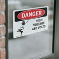 thumbnail image 4 of High Voltage 480 Volts OSHA Danger Vinyl Decal Label 18 Inch x 12 Inch - 5 Pack, 4 of 6