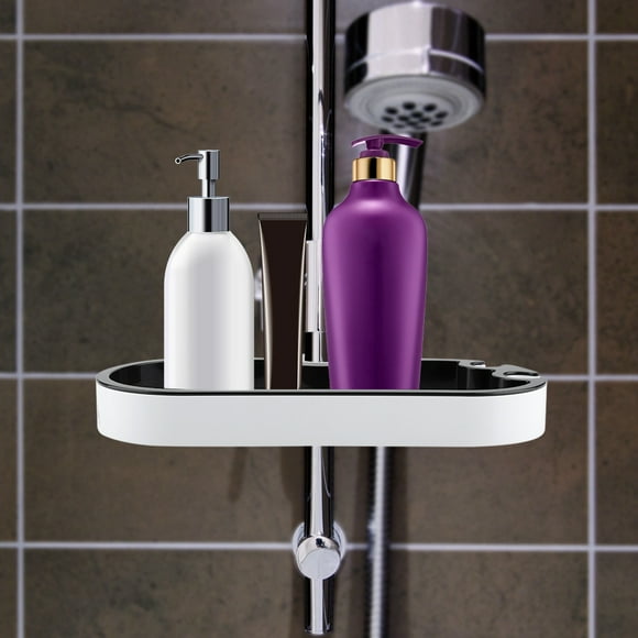 Qiilu Shower Head Tray,Adjustable Shampoo Soap Storage Shelf Organizer Shower Head Tray Bathroom Storage Rack, Soap Organizer