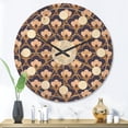 thumbnail image 2 of Designart 'Ornamental Retro Design IX' Mid-Century Modern Wood Wall Clock, 2 of 5