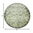 thumbnail image 4 of 8â€™ Round Gray Beige Distressed Diamond Area Rug, 4 of 5