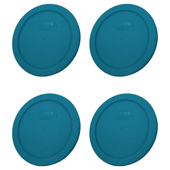 Pyrex 7201-PC 4-Cup Adriatic Blue Food Storage Replacement Lids (4-Pack)