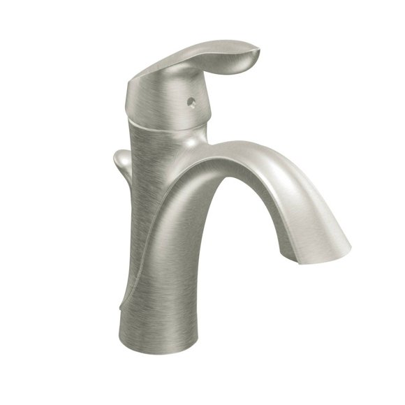 Moen Eva One-Handle High Arc Bathroom Faucet, Brushed Nickel (6400BN)