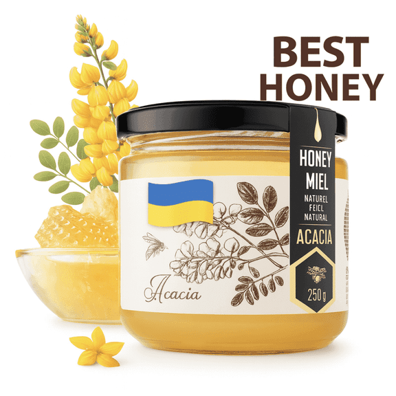 HONIGMA Acacia Honey Pure Unpasteurized Raw Ukrainian 8.8oz