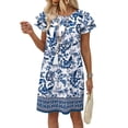 thumbnail image 4 of WIHOLL Summer Dresses for Women Mini Dresses 2026 Sundresses Spring Casual Western Crewneck Ruffle Short Sleeve Beach Vacation Clothes, 4 of 10