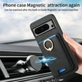 thumbnail image 6 of PU Leather Case for Google Pixel 9 Pro, Detachable Magnetic Card Holder Slim Protective Support Car Magnetic Mount Secure-Grip Ring Stand Compatible with Google Pixel 9 Pro - Black, 6 of 8