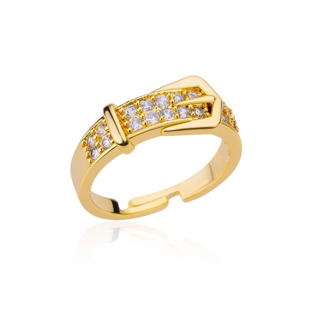 Anillos de acero inoxidable para mujer, anillo de circonita cúbica chapada en oro, tendencia de lujo, moda coreana, joyería estética, 2023