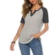 thumbnail image 1 of Camisa de verano Casual Suelto Cuello en V Moda Manga corta Botón Delantero Túnica de verano Top Gris XL Vhermosa, 1 of 6