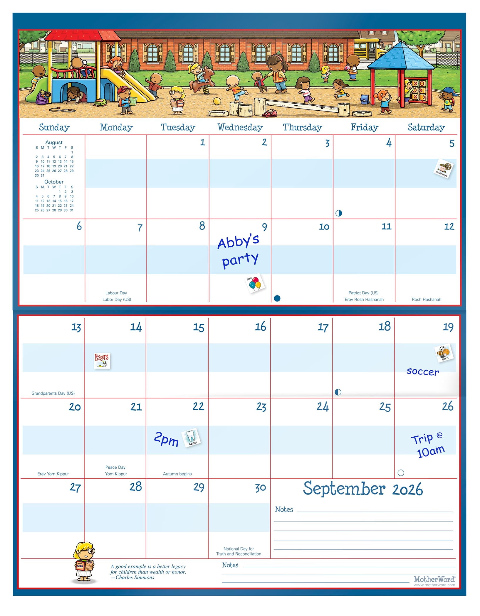 2027 Motherword Magnetic Calendar - English