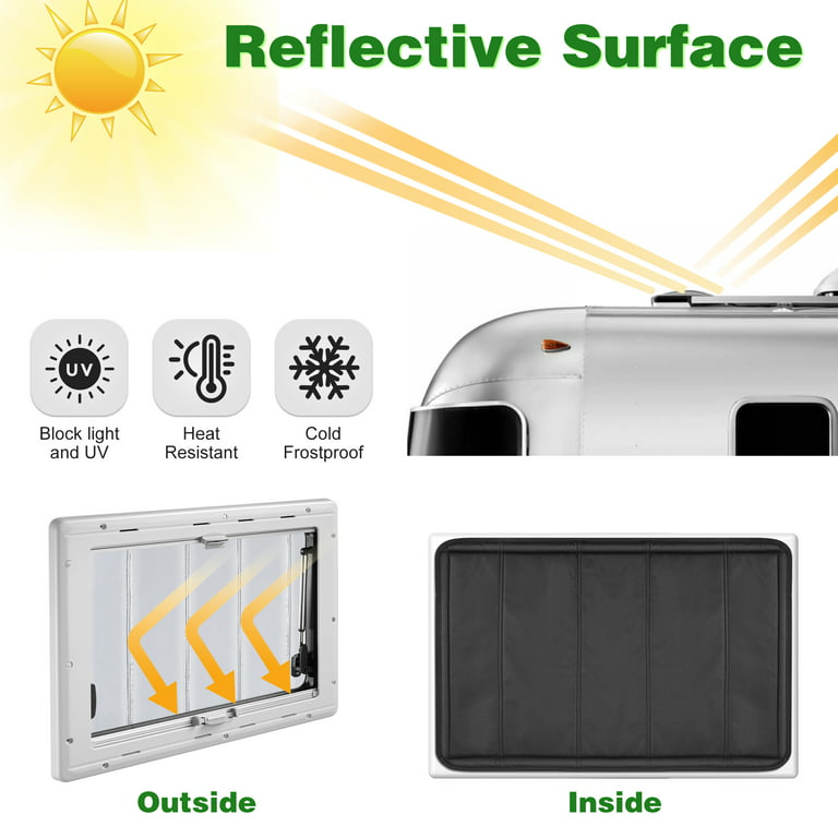 Agptek RV Skylight Cover Shade, Magnetic RV Roof Window Shade Waterproof Foldable RV Vent Sun Shade Heat and Sun Protection Blackout Covers Insulator
