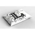 thumbnail image 2 of Ambesonne Letter L Pillow Sham 2 Pack, Ornate Capital L Art, 36"x20", Black Grey White, 2 of 3