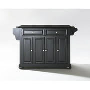 HomeStock Global Greatness Granite Top Full Size Kitchen Island/Cart White/Black