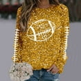 thumbnail image 5 of Womens Sequin Football Sweatshirts 2025 Game Day Long Sleeve Baseball Graphic Tops Fall Winter Casual Crew Neck Pullover Blouses, 5 of 5