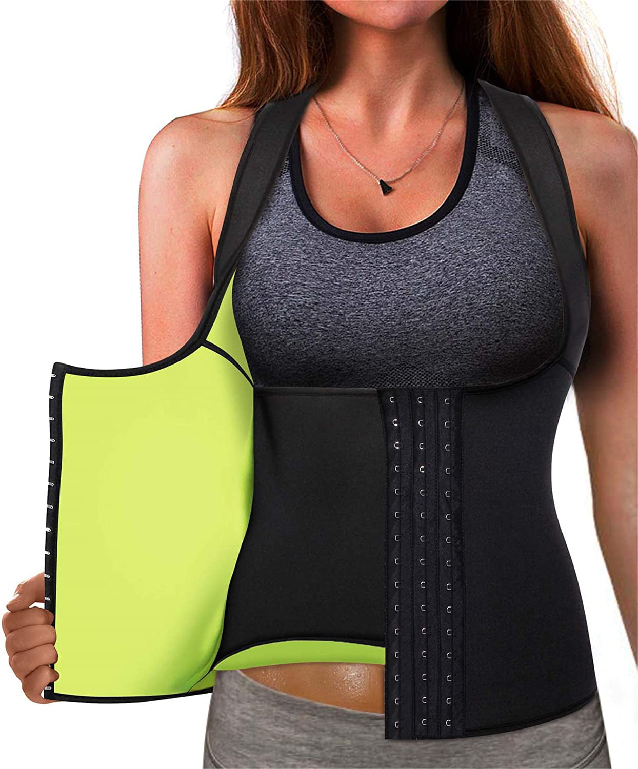 Nebility Women Waist Trainer Vest Breathable Shapewear Weight Loss Tank Top Shirt Workout Corset 