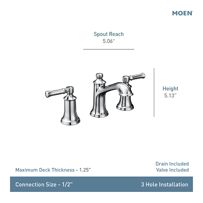 Moen TV6805ORB Dartmoor Two-Handle Widespread Bathroom Sink Faucet in Oil-Rubbed Bronze
