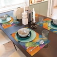 thumbnail image 6 of Linen Placemat With 18×12in Double Stitching Is Effectively Insulated And Foldable For Family Hotel Picnic Trips Gray Tie-Dye Background Rainbow Colors_1 Four Pieces, 6 of 8