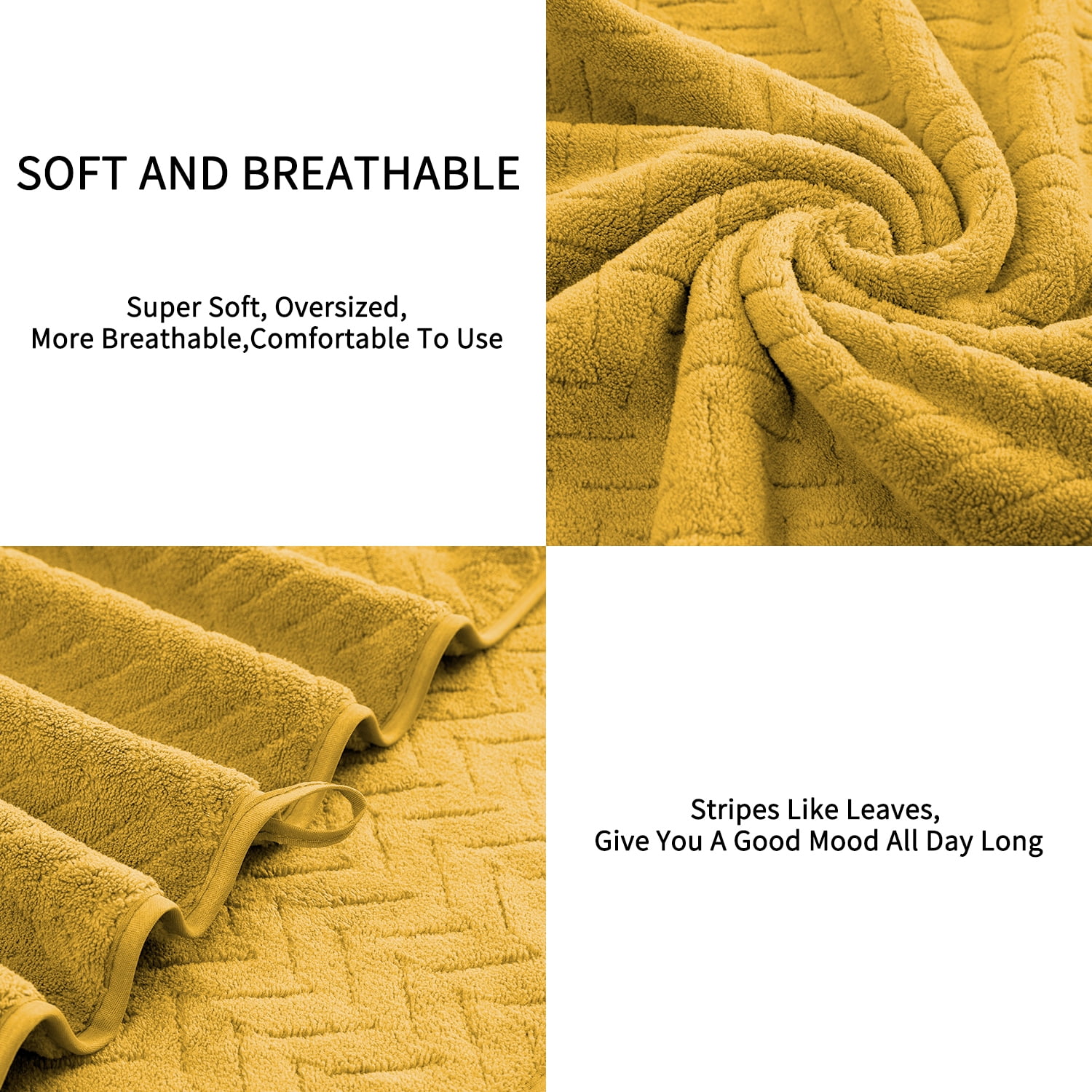 Beartech 3 Pack Microfiber Bath Towel Set Soft & Quickly Dry Bathroom Towel,Super absorbent Plush Bath Sheet Towel Oversized Towels Hotel Shower Towel-Ginger