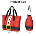 thumbnail image 3 of Tote Bag for Women - Red Christmas Santa Costume Pattern Shoulder Bag - Large Utility Work Duffle Bag with Zipper Handbag for Travel, Work, Sprots, 3 of 5