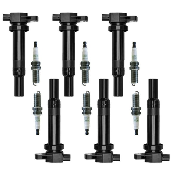 3 Ignition Coils and 6 NGK Platinum Spark Plug Compatible with 2007-2009 Hyundai Santa Fe V6 UF558