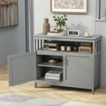 thumbnail image 3 of GVN Kitchen Buffet Sideboard, Cupboard Cabinet, Kitchen Buffet Server Sideboard Storage Cabinet with 2 Doors and Shelf-Gray, 3 of 10