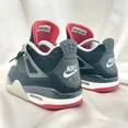 thumbnail image 2 of Ni - ke Jordan 4 Retro OG Mid Bred Black White Red Gray Men's 7 Sneaker Shoes 408452060, 2 of 5