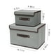 thumbnail image 2 of Caja de almacenamiento plegable con tapa (juego de 2 piezas, grande y pequeña) | Organizador de armario de tela no tejida | Almacenamiento para habitación y oficina | Gris, verde, beige y rosa, 2 of 6
