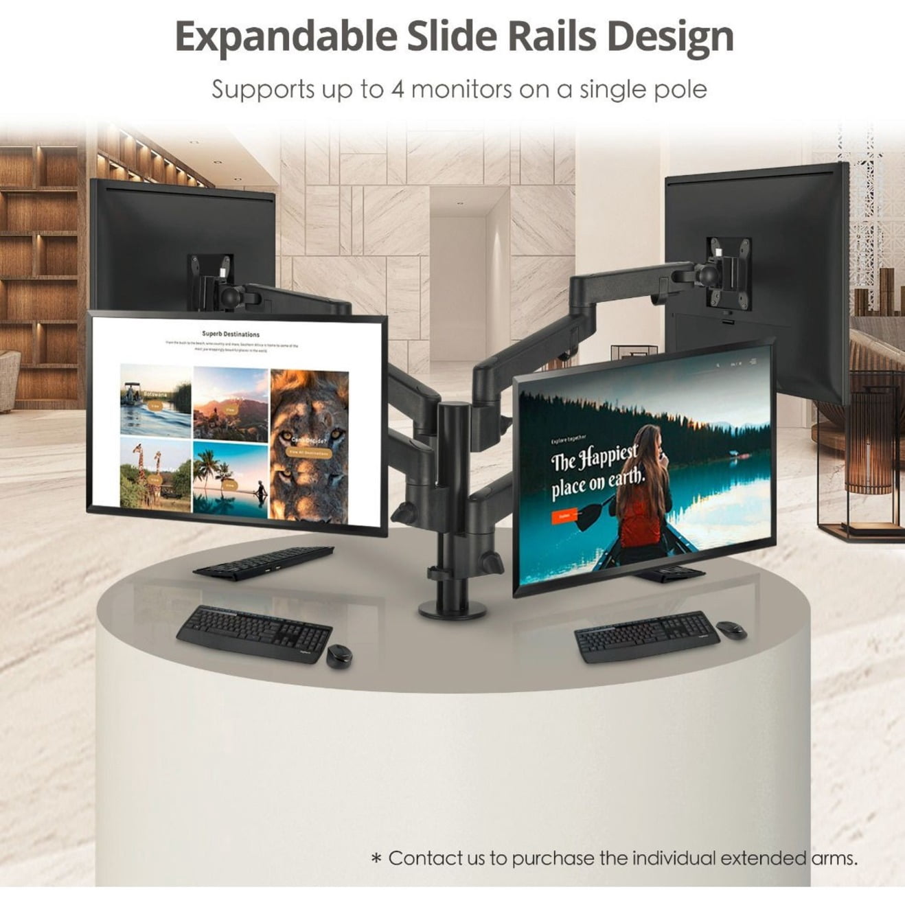 SIIG 14" to 30" Dual Arm Articulating Monitor Desk Mount CEMT3E11S1