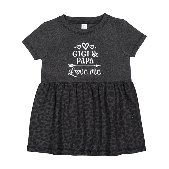 Inktastic Gigi and Papa Love Me Girls Baby Dress