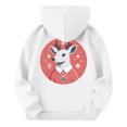 thumbnail image 5 of Staki Christmas Girls Hoodie Kids Long Sleeve Tops Hoodies Hooded Pullover Sweatshirts Christmas Hoodies Shirt(White,3-4 Years), 5 of 7