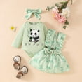 thumbnail image 2 of CAUYDY 0 3 6 9 Months 1T 2T Baby Girl Cute Clothing Set Infant Girls Long Sleeve Bodysuit Newborn Fall Winter Romper Preemie Outfit Sizes 9-12 Months,Light Green, 2 of 7