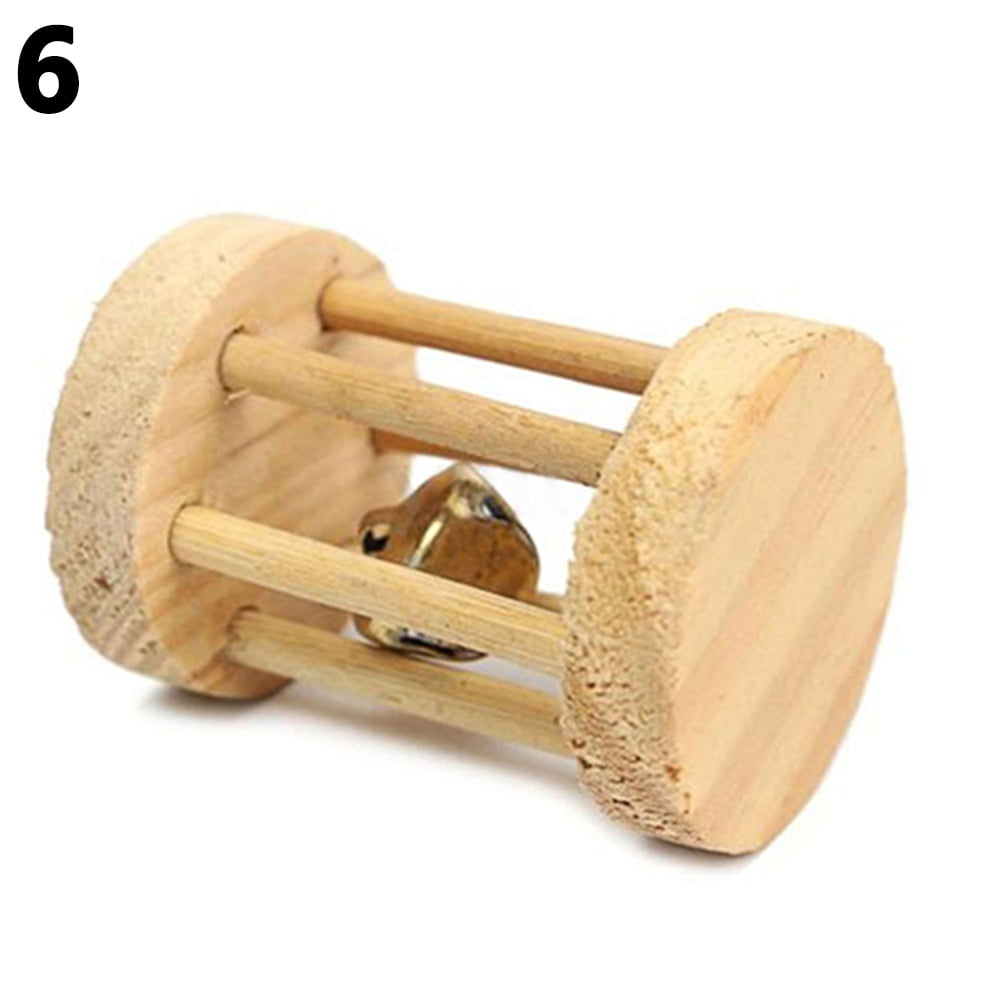 JN_ Dumbells Unicycle Bell Roller Pet Chew Toy for Guinea Pigs Rat Rabbit Rema 