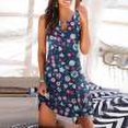 thumbnail image 1 of Robes d'Été Robe Femmes Décontractée Été en Vrac Imprimé Floral Robe de Réservoir Creux sur la Plage Robe Sans Manches Bleu XXXL, 1 of 5
