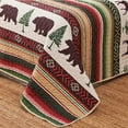 thumbnail image 3 of Beartech Quilt Set Queen Size Moose Bear Red Green Stripe Quilt Lightweight Reversible Microfiber Bedspread Coverlet Bedding Set, 3 of 8