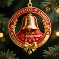 thumbnail image 2 of XMMSWDLA USA 250th Anniversary Bell Ornament (1776-2026) - Collector's Edition Handmade Metal Freedom Bell with Enamel Detailing, Patriotic Christmas Tree Decorations, 2 of 5