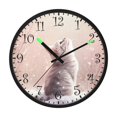 thumbnail image 2 of Voice Activated Clock with Glow Light 12 Inch Large Silent Wall Clock Battery Operated for Home Decor A Cat in The Snow, 2 of 8