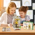 thumbnail image 4 of Crtynell Book Nook Kit Diy Miniature House, Wooden Bookshelf Garden Miniature Kit With Led Light Decorative Bookends, Best Birthday And Christmas Gifts For Women And Girls (Garden House), 4 of 9