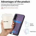 thumbnail image 4 of ELEHOLD Leather Case for Samsung Galaxy A12 5G Magnetic Detachable Card Holder Magnetic 2 in 1 Wallet Case with Ring Holder Kickstand Compatible with Mag Safe Shockproof Cover,purple, 4 of 8