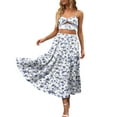 thumbnail image 2 of LEEy-world Maxi Skirts For Women Women Fashion Loose Casual Long L Solid Pleated Skirt Elastic Waist Skirt Denim Mini Skirt White,M, 2 of 5