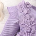thumbnail image 6 of GYRATEDREAM Newborn Baby Girl Fall Winter Outfit Infant Toddler Lace Mesh Ribbed Romper Dress Ruffle Long Sleeve Floral Clothes with Bow Headband Purple for 1-18M, 6 of 8