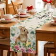 thumbnail image 5 of Easter Table Runner 120 Inches, Spring Watercolor Bunny Eggs Flower Leaf Beige Bed Runner Dresser Scarves Tabletop for Indoor Outdoor Parties/Ceremony/Banquet, 13"x 120", 5 of 8