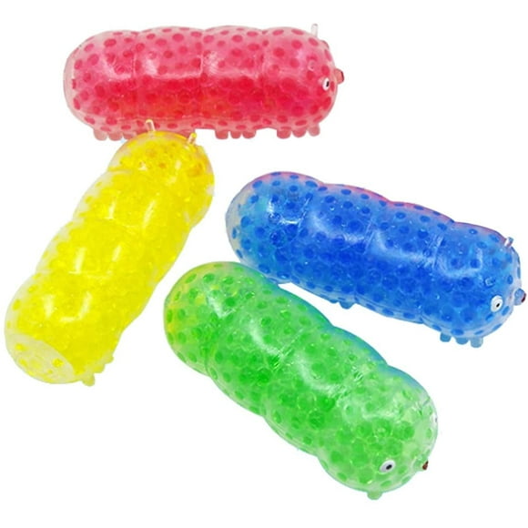 Tik Tok New Stress Balls, Caterpillar/Frog/Ice Cream/Poop Shape Grape Ball Stress Relief Toy, Squeeze-Ball Decompression Sensory Toy, Autism Special Needs Stress Reliever Ball Toys (Caterpillar , 4PC)