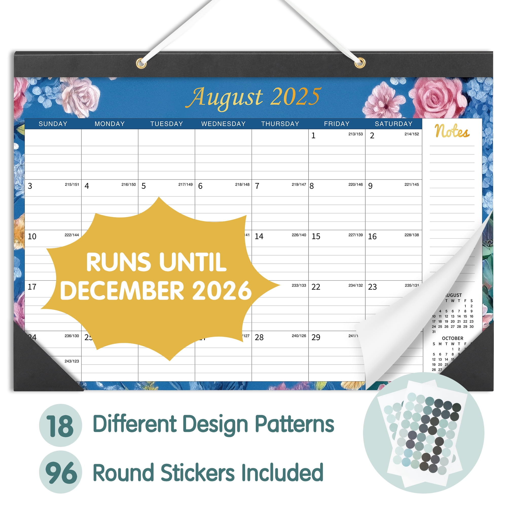 2026 Wall Calendar - 12 Month Hanging Planner, 14.8x11.4 Inches, Floral Design