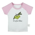 thumbnail image 2 of iDzn O is for Olive Funny T shirt For Baby, Newborn Babies T-shirts, Infant Cute Fruits Tops, 0-24M Kids Graphic Tees Clothing (Short Pink Raglan T-shirt, 0-6 Months), 2 of 5