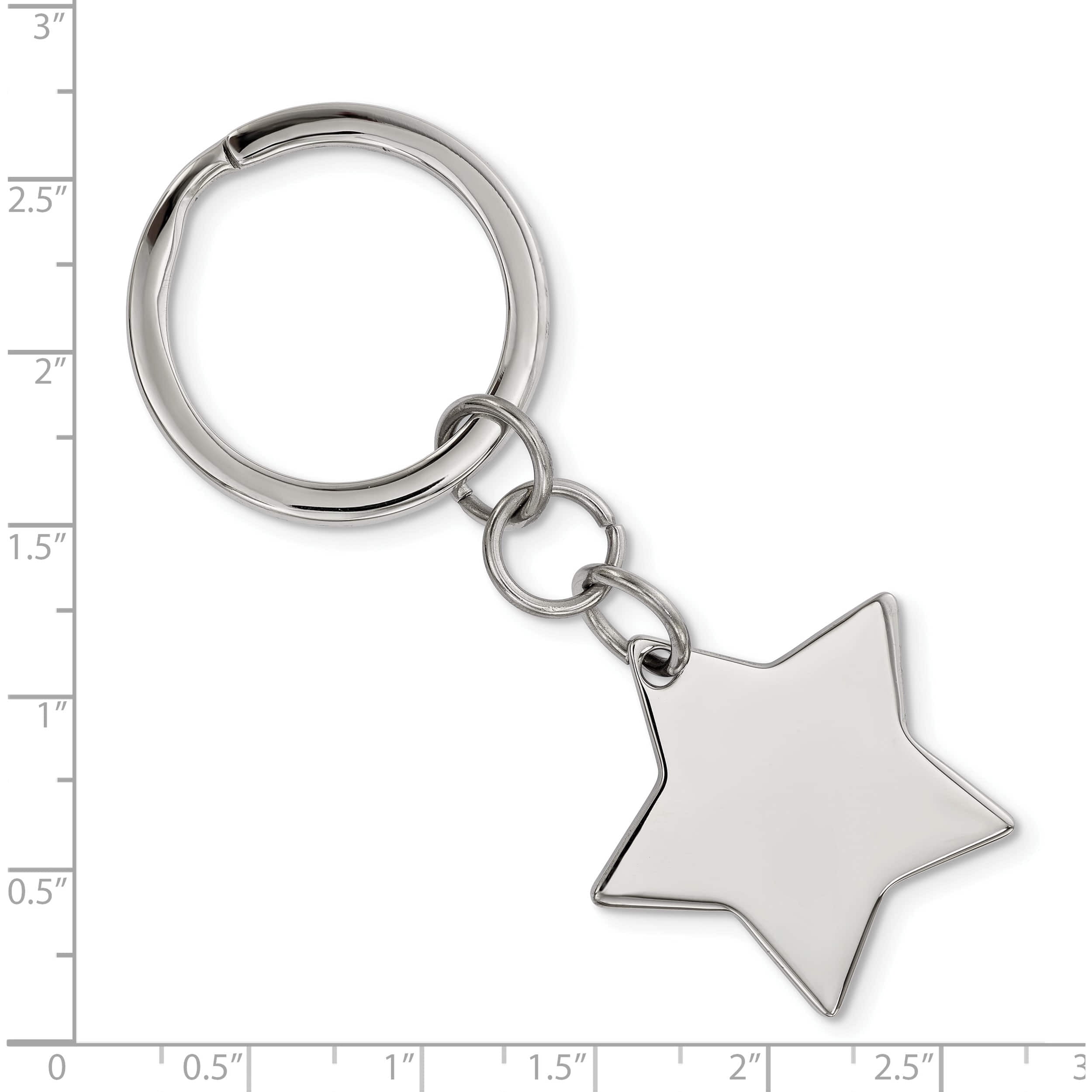 Stainless Steel Polished Star Key Ring (55.46 X 31.5) Made In China srk143