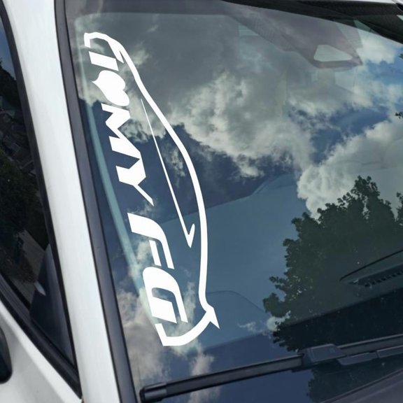 I Love my FG Vinyl Decal Sticker Bumper Window UV & Water Resistance Banner 21" perfect fit for windshield Low life JDM
